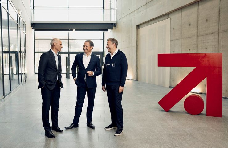 The Executive Board of ProSiebenSat.1 Media SE (from left to right): Chief Financial Officer Martin Mildner, Chief Executive Officer Bert Habets and Chief Operating Officer Markus Breitenecker.